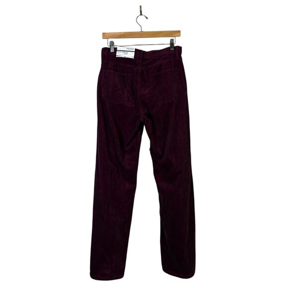 NWT Arizona Wide Leg Corduroy Pants Juniors 5 Burgundy High Rise Boho Retro 90s - Picture 4 of 7